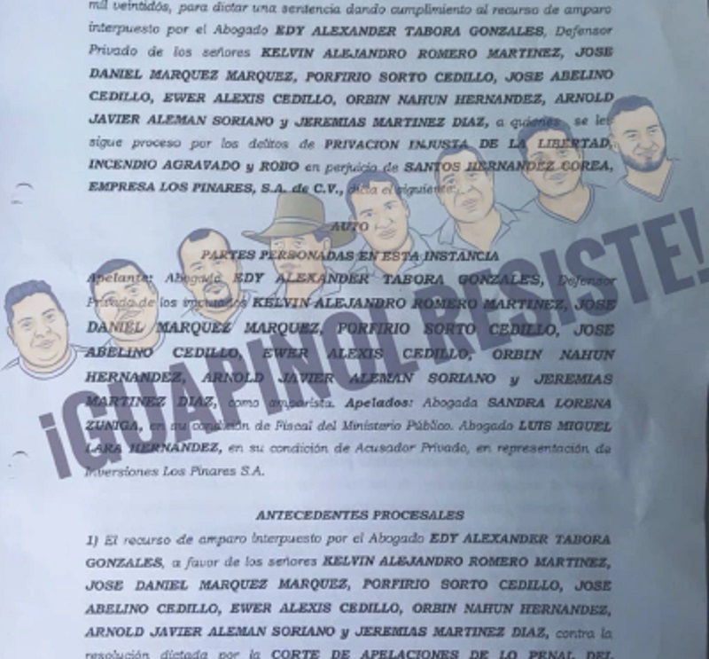 GUAPINOL, HONDURAS: “OUR COMRADES SHOULD BE RELEASED”